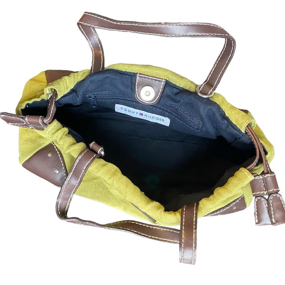 Tommy Hilfiger Vintage Green Suede Cinch Purse - Picture 10 of 13